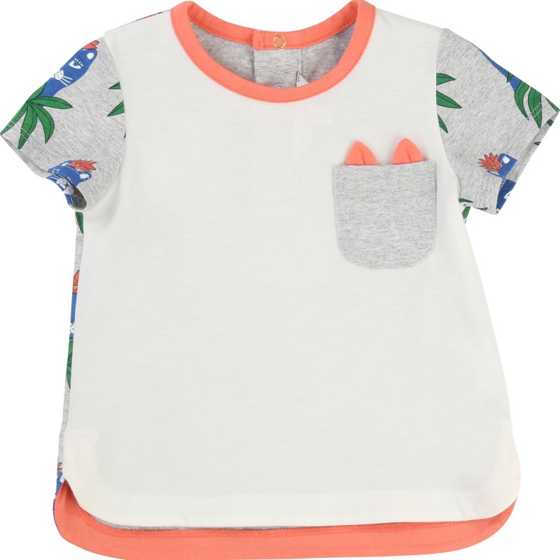 LITTLE MARC JACOBS - T-shirt corail et gris