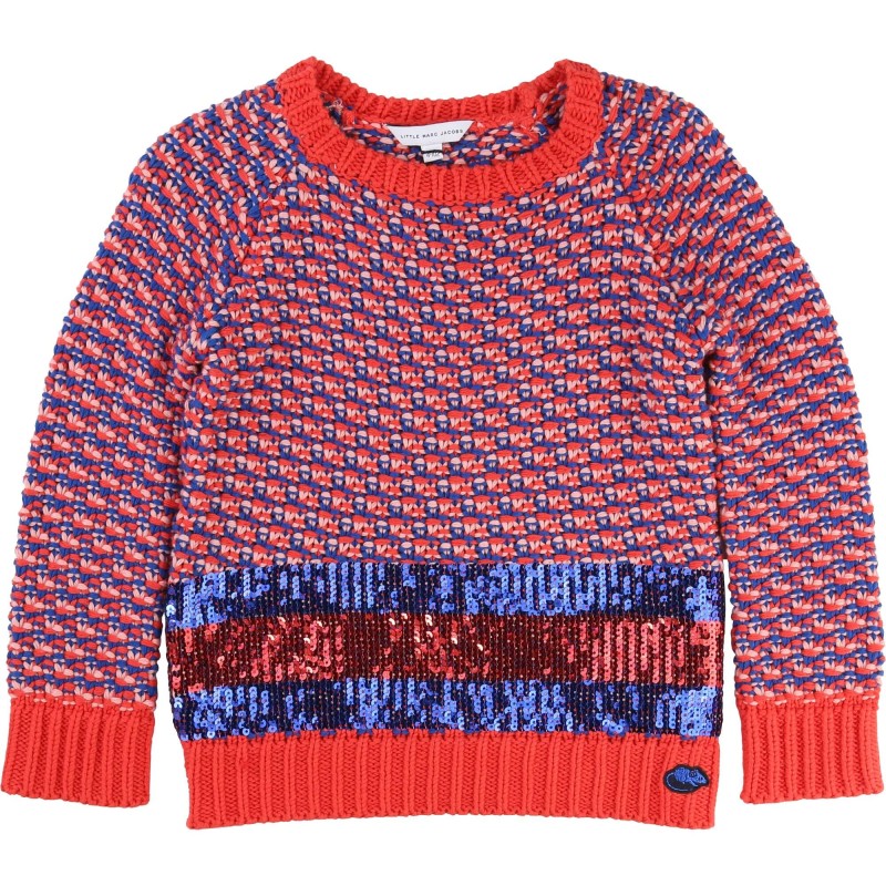 LITTLE MARC JACOBS - Pull rouge et bleu