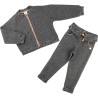 CARREMENT BEAU - Ensemble cardigan et pantalon gris